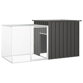 Anthracite galvanized steel chicken cage 200x91x100 cm by vidaXL, Cages and habitats for small animals - Ref: Foro24-171544, ...