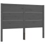 Gray solid wood bed frame with headboard 140x200 cm by vidaXL, Beds and slatted bases - Ref: Foro24-3194638, Price: 171,11 €,...