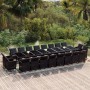 Set de comedor jardín 21 pzas con cojines ratán sintético negro de vidaXL, Conjuntos de jardín - Ref: Foro24-3095668, Precio:...