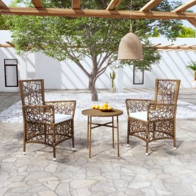 3-Piece Brown Synthetic Rattan Garden Dining Set by vidaXL, Garden sets - Ref: Foro24-3098030, Price: 225,80 €, Discount: %