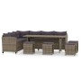 6-teiliges Gartensofa-Set und graue synthetische Rattankissen von vidaXL, Gartensets - Ref: Foro24-3098169, Preis: 865,25 €, ...