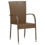 3-Piece Brown Synthetic Rattan Garden Dining Set by vidaXL, Garden sets - Ref: Foro24-3098027, Price: 119,92 €, Discount: %