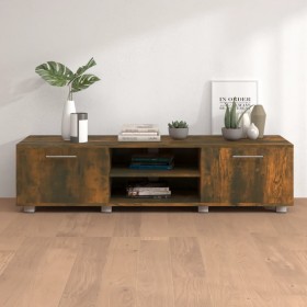 Smoked oak engineered wood TV cabinet 140x40x35 cm by vidaXL, TV Furniture - Ref: Foro24-340633, Price: 113,21 €, Discount: %