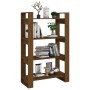 Shelf / space divider made of pine wood in honey brown color, 80x35x125cm. by vidaXL, Bookcases and shelves - Ref: Foro24-813...