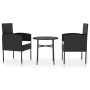 3-Piece Black Synthetic Rattan Garden Dining Set by vidaXL, Garden sets - Ref: Foro24-3098035, Price: 143,08 €, Discount: %