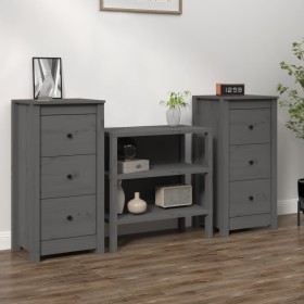 Sideboards 2 units solid pine wood gray 40x35x80 cm by vidaXL, Sideboards - Ref: Foro24-813744, Price: 100,16 €, Discount: %