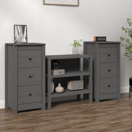 Sideboards 2 units solid pine wood gray 40x35x80 cm by vidaXL, Sideboards - Ref: Foro24-813744, Price: 101,99 €, Discount: %