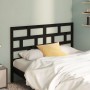 Solid black pine wood bed headboard 156x4x100 cm by vidaXL, Headboards and footboards - Ref: Foro24-814203, Price: 56,99 €, D...