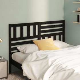 Solid black pine wood bed headboard 141x4x100 cm by vidaXL, Headboards and footboards - Ref: Foro24-814143, Price: 67,06 €, D...