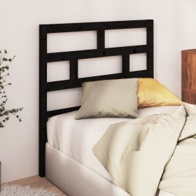 Solid black pine wood bed headboard 106x4x100 cm by vidaXL, Headboards and footboards - Ref: Foro24-814183, Price: 40,99 €, D...