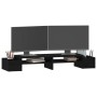 Soporte para monitor madera maciza de pino negro 100x27,5x15 cm de vidaXL, Bases y elevadores para ordenadores - Ref: Foro24-...