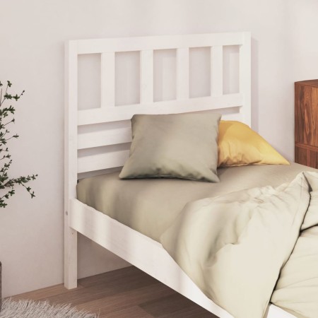 Solid white pine wood bed headboard 81x4x100 cm by vidaXL, Headboards and footboards - Ref: Foro24-814120, Price: 38,99 €, Di...