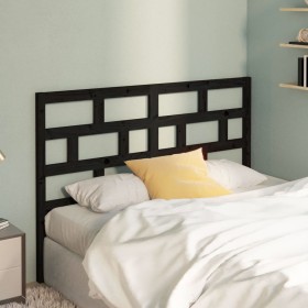 Solid black pine wood bed headboard 146x4x100 cm by vidaXL, Headboards and footboards - Ref: Foro24-814198, Price: 40,99 €, D...