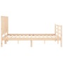 Estructura de cama con cabecero madera maciza 120x200 cm de vidaXL, Camas y somieres - Ref: Foro24-3194501, Precio: 124,28 €,...