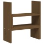 Soporte monitor madera maciza pino marrón miel (39-72)x17x43 cm de vidaXL, Bases y elevadores para ordenadores - Ref: Foro24-...