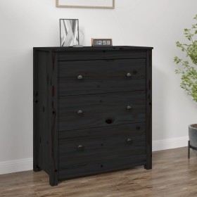 Aparador de madera maciza de pino negro 70x35x80 cm de vidaXL, Aparadores - Ref: Foro24-813738, Precio: 125,82 €, Descuento: %