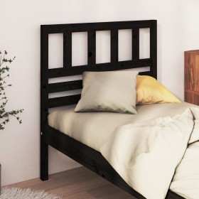 Solid black pine wood bed headboard 81x4x100 cm by vidaXL, Headboards and footboards - Ref: Foro24-814123, Price: 33,99 €, Di...