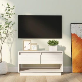 Solid white pine wood TV stand 74x34x40 cm by vidaXL, TV Furniture - Ref: Foro24-813840, Price: 42,39 €, Discount: %