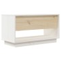 Mueble de TV de madera maciza de pino blanco 74x34x40 cm de vidaXL, Muebles TV - Ref: Foro24-813840, Precio: 42,39 €, Descuen...