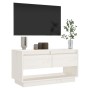 Mueble de TV de madera maciza de pino blanco 74x34x40 cm de vidaXL, Muebles TV - Ref: Foro24-813840, Precio: 42,39 €, Descuen...