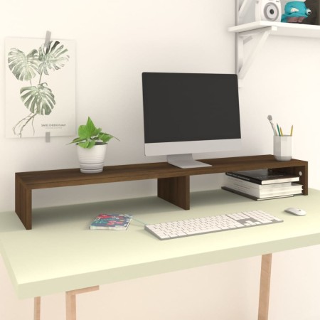 Oak brown wood screen support 110x23.5x9 cm by vidaXL, TV Furniture - Ref: Foro24-340650, Price: 35,70 €, Discount: %