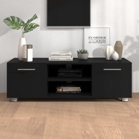 Black plywood TV cabinet 110x40x35 cm by vidaXL, TV Furniture - Ref: Foro24-340621, Price: 113,45 €, Discount: %