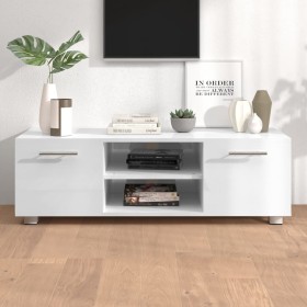 Glossy white plywood TV cabinet 110x40x35 cm by vidaXL, TV Furniture - Ref: Foro24-340622, Price: 108,16 €, Discount: %