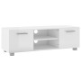 Mueble de TV madera contrachapada blanco brillante 110x40x35 cm de vidaXL, Muebles TV - Ref: Foro24-340622, Precio: 108,16 €,...