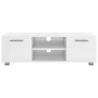 Mueble de TV madera contrachapada blanco brillante 110x40x35 cm de vidaXL, Muebles TV - Ref: Foro24-340622, Precio: 108,16 €,...