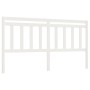 Solid white pine wood bed headboard 206x4x100 cm by vidaXL, Headboards and footboards - Ref: Foro24-814115, Price: 33,93 €, D...