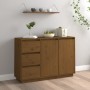 Honey brown solid pine wood sideboard 111x34x75 cm by vidaXL, Sideboards - Ref: Foro24-813807, Price: 132,99 €, Discount: %