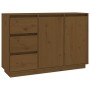 Aparador de madera maciza de pino marrón miel 111x34x75 cm de vidaXL, Aparadores - Ref: Foro24-813807, Precio: 132,76 €, Desc...