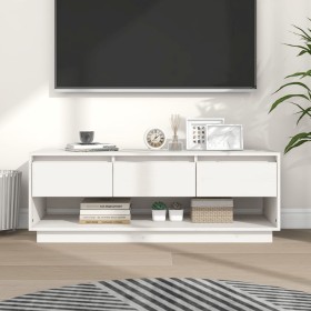 Solid white pine wood TV cabinet 110.5x34x40 cm by vidaXL, TV Furniture - Ref: Foro24-813845, Price: 72,32 €, Discount: %