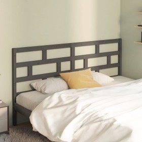 Solid gray pine wood bed headboard 206x4x100 cm by vidaXL, Headboards and footboards - Ref: Foro24-814216, Price: 51,99 €, Di...