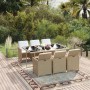 Set comedor de jardín 7 pzas con cojines ratán sintético beige de vidaXL, Conjuntos de jardín - Ref: Foro24-3095542, Precio: ...