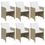 Set comedor de jardín 7 pzas con cojines ratán sintético beige de vidaXL, Conjuntos de jardín - Ref: Foro24-3095542, Precio: ...