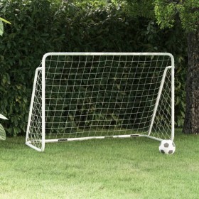 Fußballtor mit weißem Stahlnetz 180x90x120 cm von vidaXL, Fußballtore - Ref: Foro24-93370, Preis: 58,99 €, Rabatt: %