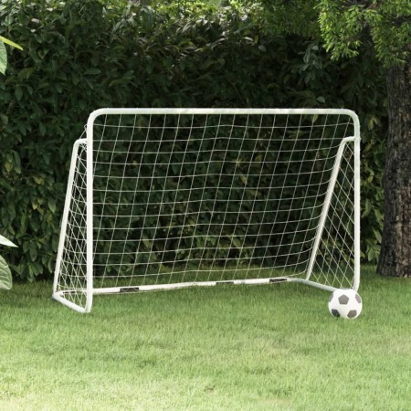 Soccer goal with white steel net 180x90x120 cm by vidaXL, soccer goals - Ref: Foro24-93370, Price: 60,27 €, Discount: %