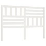 Solid white pine wood bed headboard 126x4x100 cm by vidaXL, Headboards and footboards - Ref: Foro24-814135, Price: 44,99 €, D...