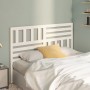 Solid white pine wood bed headboard 126x4x100 cm by vidaXL, Headboards and footboards - Ref: Foro24-814135, Price: 44,99 €, D...