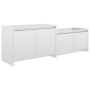 Mueble de TV madera contrachapada blanco brillo 146,5x35x50 cm de vidaXL, Muebles TV - Ref: Foro24-809815, Precio: 56,71 €, D...