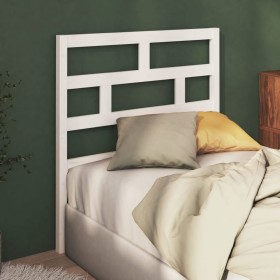 Solid white pine wood bed headboard 96x4x100 cm by vidaXL, Headboards and footboards - Ref: Foro24-814175, Price: 28,99 €, Di...