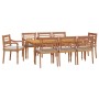 Juego comedor de jardín 9 piezas con cojines madera maciza teca de vidaXL, Conjuntos de jardín - Ref: Foro24-3100796, Precio:...