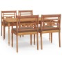 Garden dining set 5 pieces and solid teak wood cushions by vidaXL, Garden sets - Ref: Foro24-3100791, Price: 677,99 €, Discou...