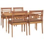 Garden dining set 5 pieces and solid teak wood cushions by vidaXL, Garden sets - Ref: Foro24-3100791, Price: 677,99 €, Discou...