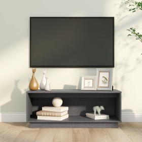 Gray pine solid wood TV cabinet 90x35x35 cm by vidaXL, TV Furniture - Ref: Foro24-813831, Price: 55,39 €, Discount: %