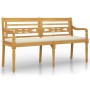 Batavia Bank cushion cream color solid teak wood 150 cm by vidaXL, garden benches - Ref: Foro24-3100828, Price: 234,15 €, Dis...