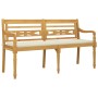 Batavia Bank cushion cream color solid teak wood 150 cm by vidaXL, garden benches - Ref: Foro24-3100828, Price: 234,15 €, Dis...