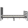 Estructura de cama con cabecero madera maciza gris 120x200 cm de vidaXL, Camas y somieres - Ref: Foro24-3194308, Precio: 157,...