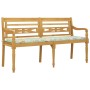 Batavia bench with leaf print teak wood cushion 150cm by vidaXL, garden benches - Ref: Foro24-3100838, Price: 231,32 €, Disco...